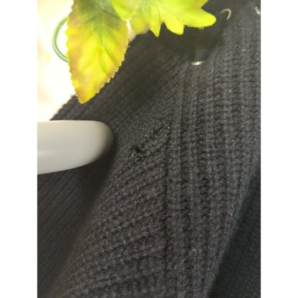 Neiman Marcus Women Black Cashmere Long Slv Slipover Sweater Side Laceup  READ - Picture 4 of 8